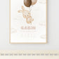 Affiche naissance personnalisée - Lapin beige Didi et Nounours