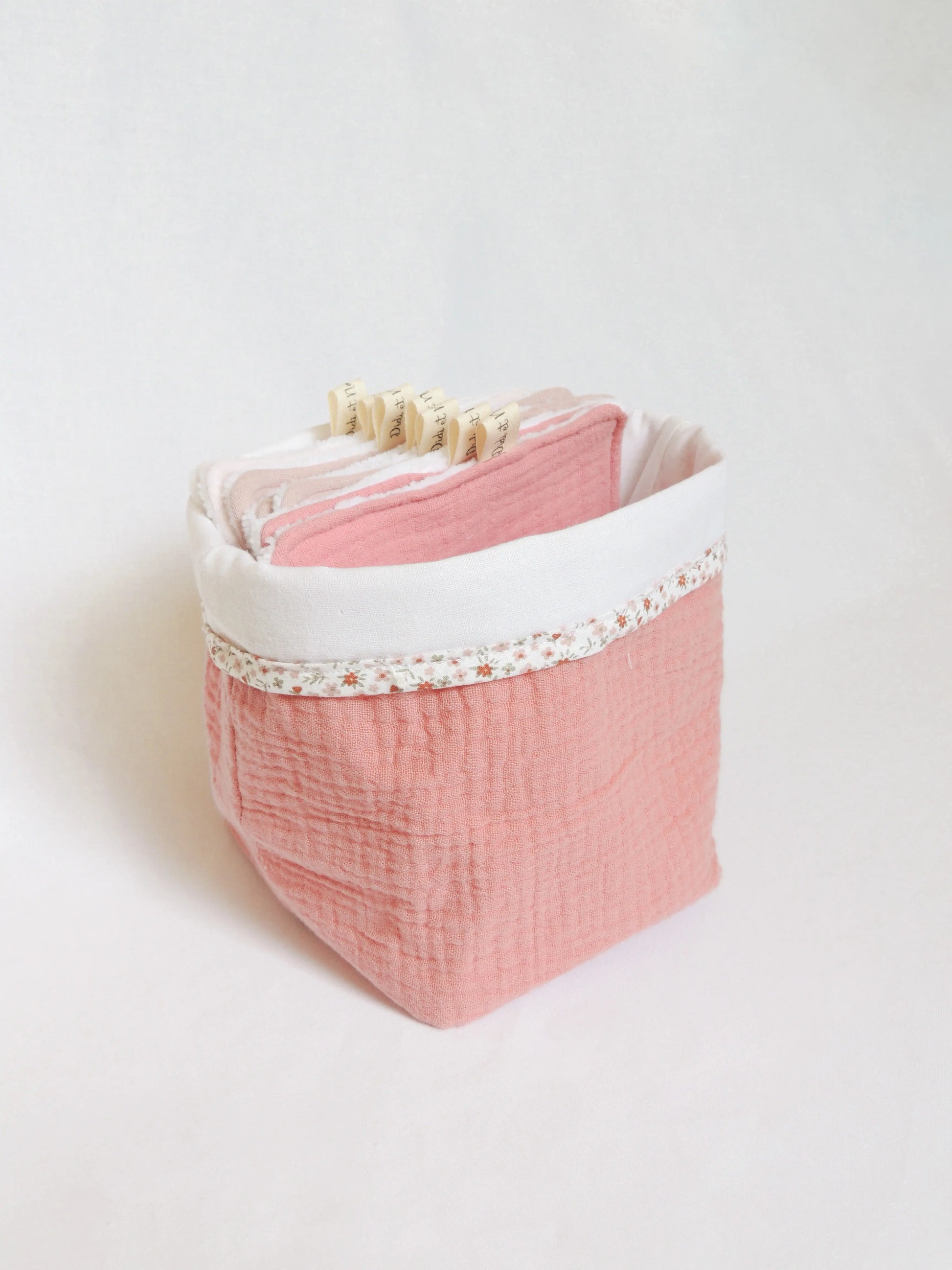 Panier de rangement et ses lingettes lavables Didi et Nounours